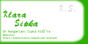 klara sipka business card